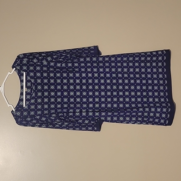 Tommy Hilfiger Womens Geometric Print Sheath Quarter Sleeve Dress Navy‎ S… - Picture 1 of 5